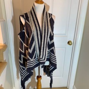 Long fringe sweater vest